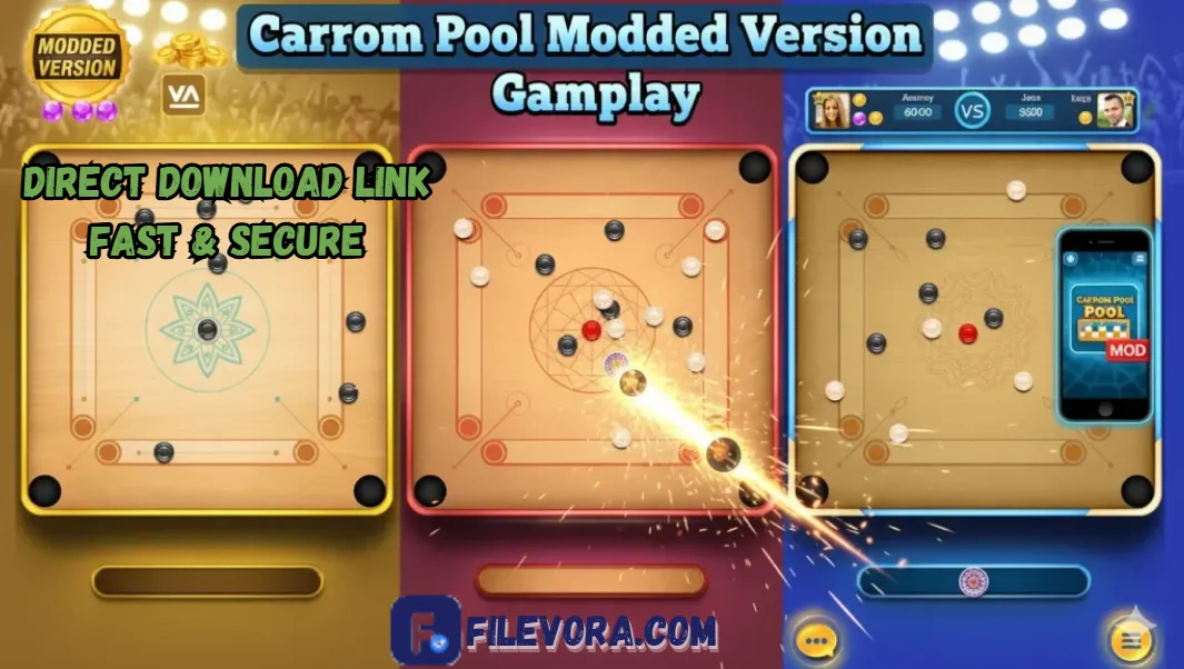 Carrom Pool MOD APK 18.11.0 (Unlimited Coins/Gems) for Android 2026 screenshot